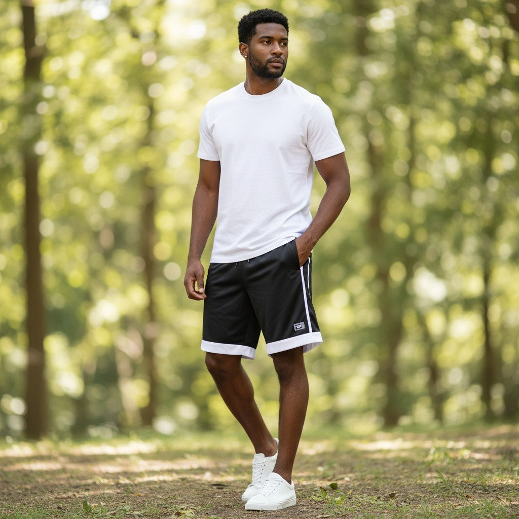 DIESEL Amsb-Stadiom-Wt13 Men's Shorts 2XL Black 55DSL Track Elastic Fit