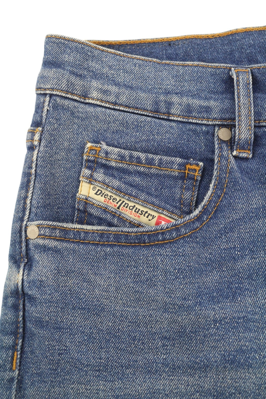 DIESEL De-Lowy-Ra RB022 Women's Shorts W25 Blue Washed Denim Distressed