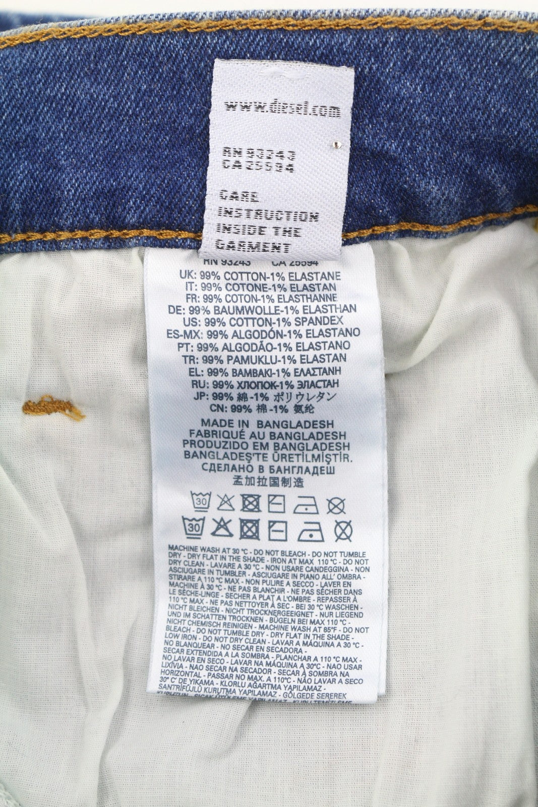 DIESEL De-Lowy-Ra RB022 Women's Shorts W25 Blue Washed Denim Distressed