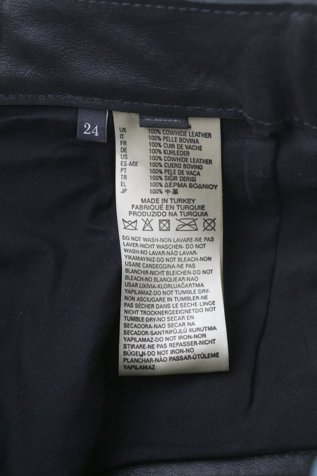 DIESEL L-Leonis 0GANN Women Shorts W24 Black Cowhide Leather Fringe Trim RRP500