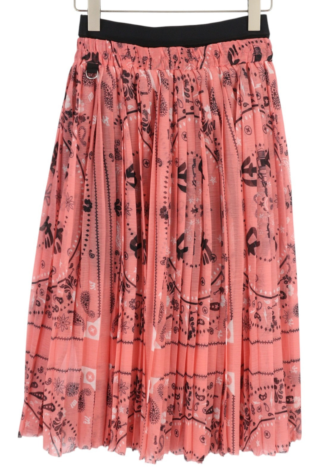 DIESEL O-Pliz Women's Skirt M Pink Pleated Pattern Double Waist Logo