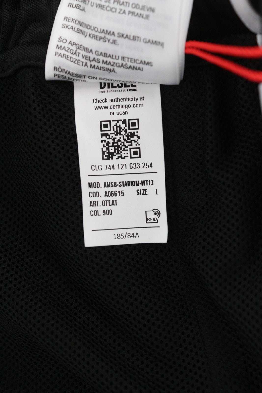 DIESEL Amsb-Stadiom-Wt13 Men's Shorts L Black 55DSL Track Elastic Sports Fit