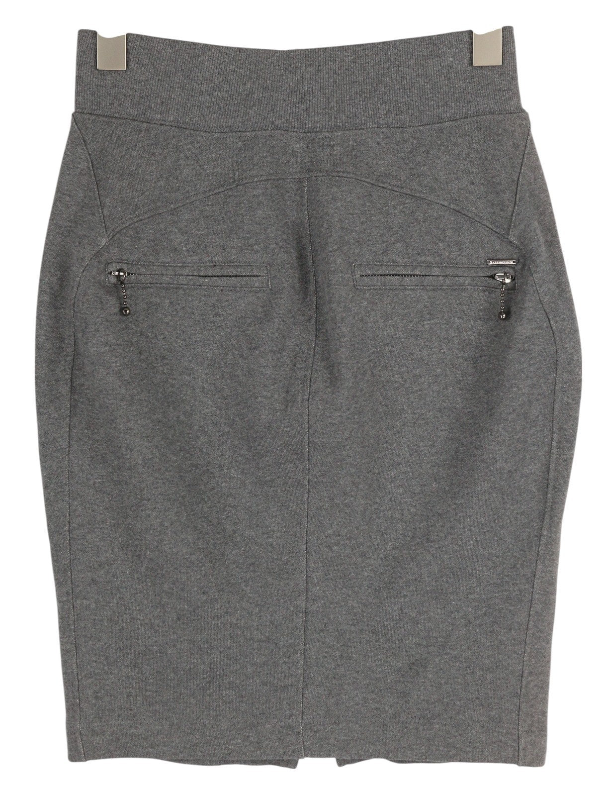 DIESEL O-Vita Women's Skirt W27 Grey Melange Pencil Zip Pocket Mini