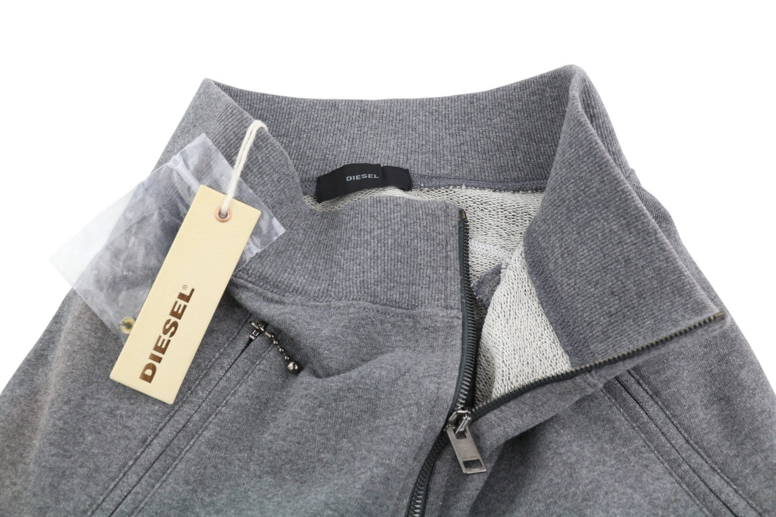 DIESEL O-Vita Women's Skirt W25 Grey Melange Fitted Pencil Zip Detail