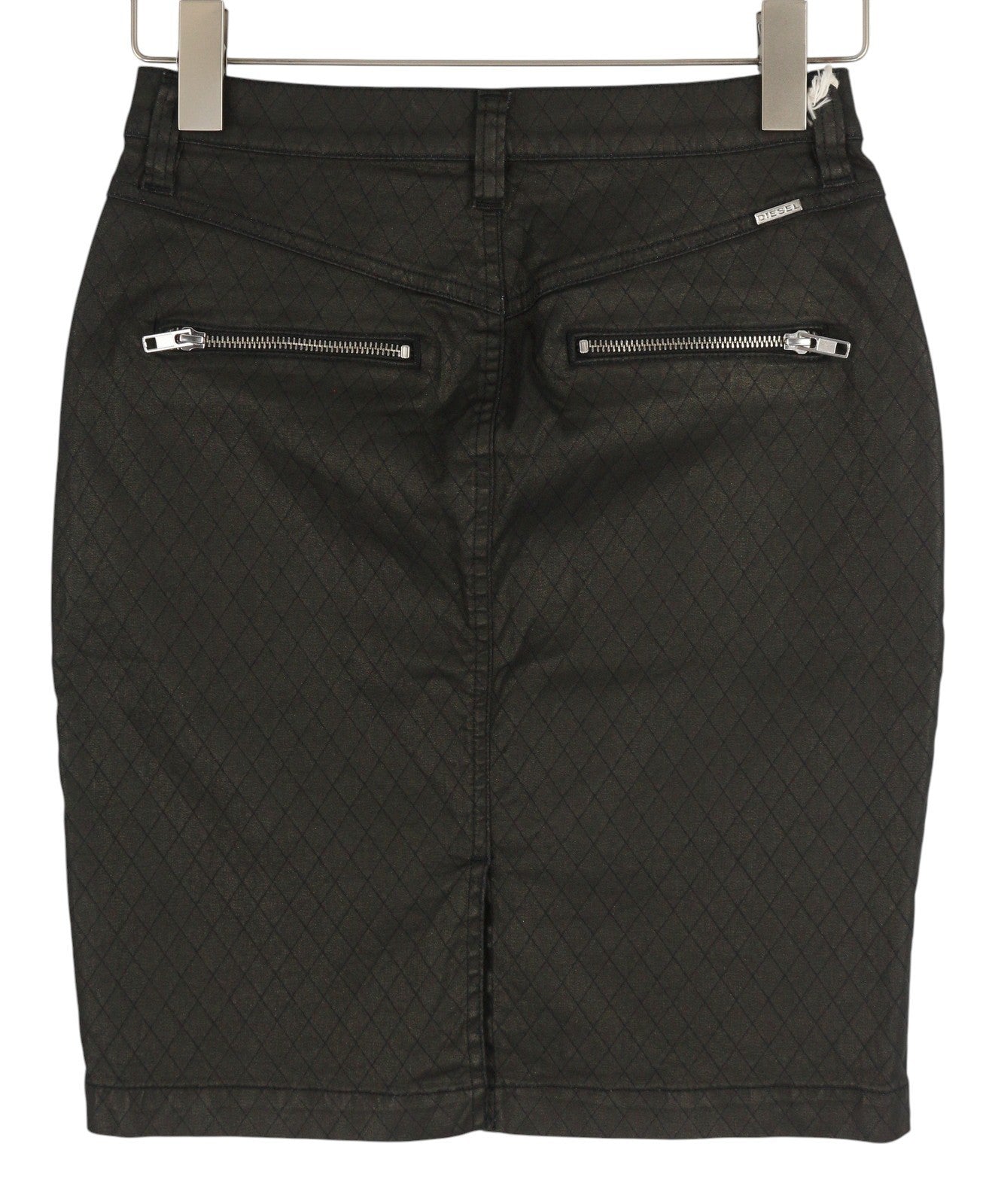 DIESEL De-Frank 0668Z Women's Skirt W25 Black Glitter Finish Pencil Skirt
