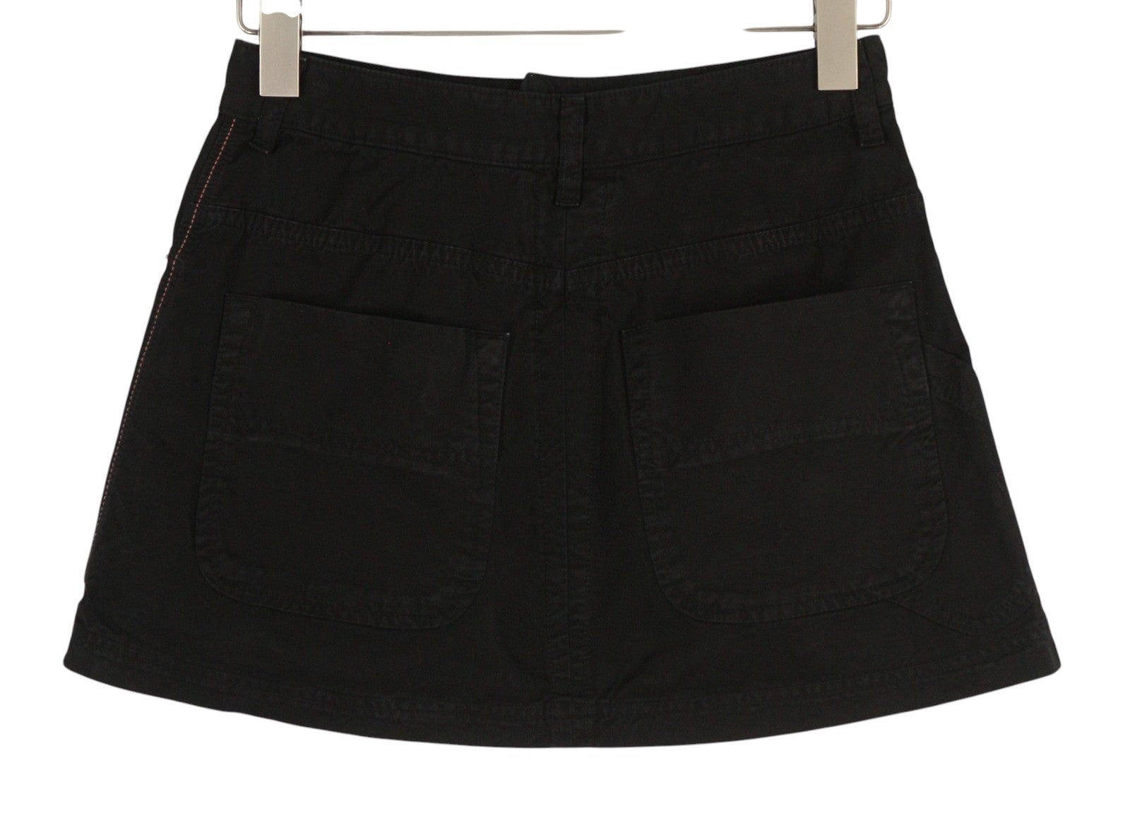 DIESEL O-Beige Women's Skirt W25 Black Cotton Buttoned Mini Five Pocket