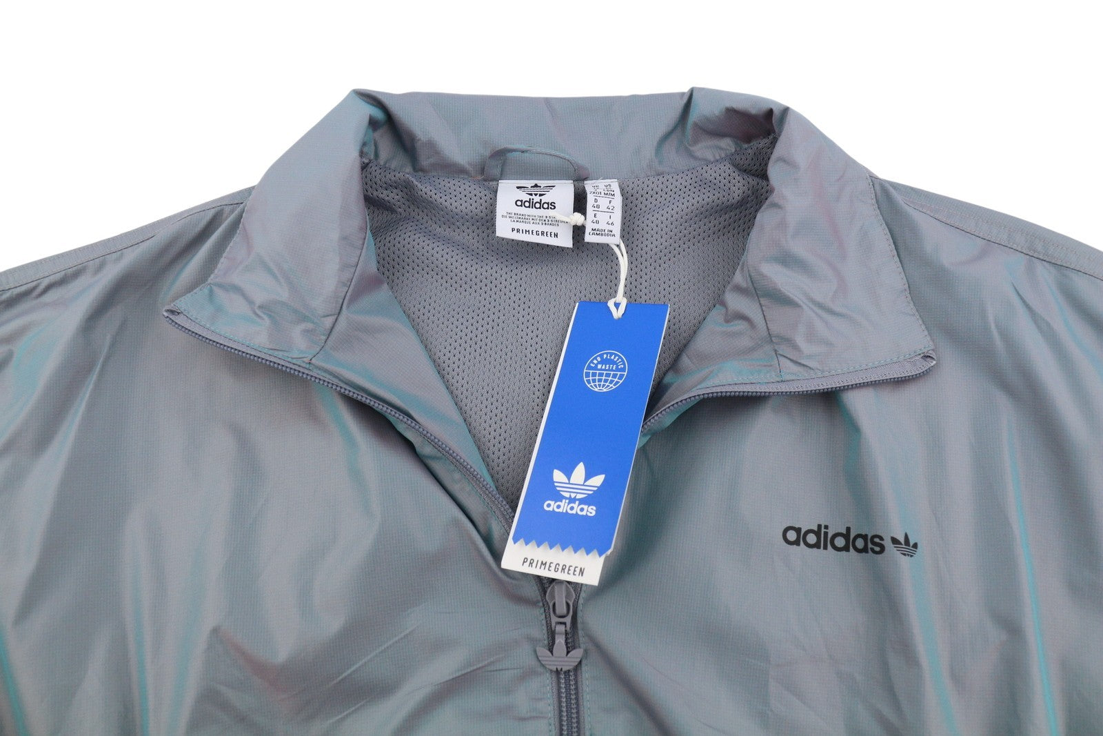 ADIDAS Adicolor Iridescent Track Women Jacket M Prime Green Holographic Cropped