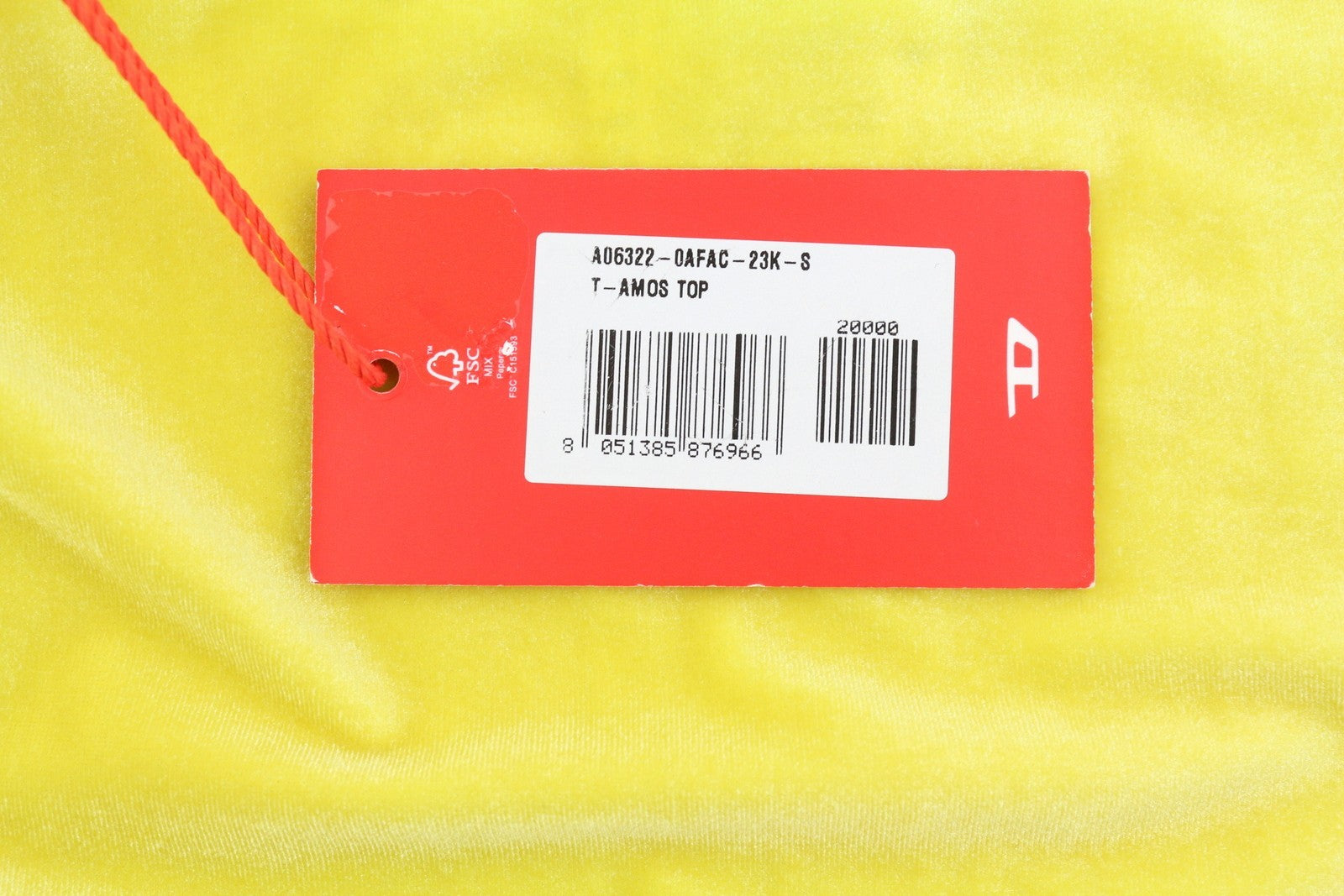 DIESEL T-Amos Women's T-Shirt S Yellow Velour Sleeveless Stretch Logo