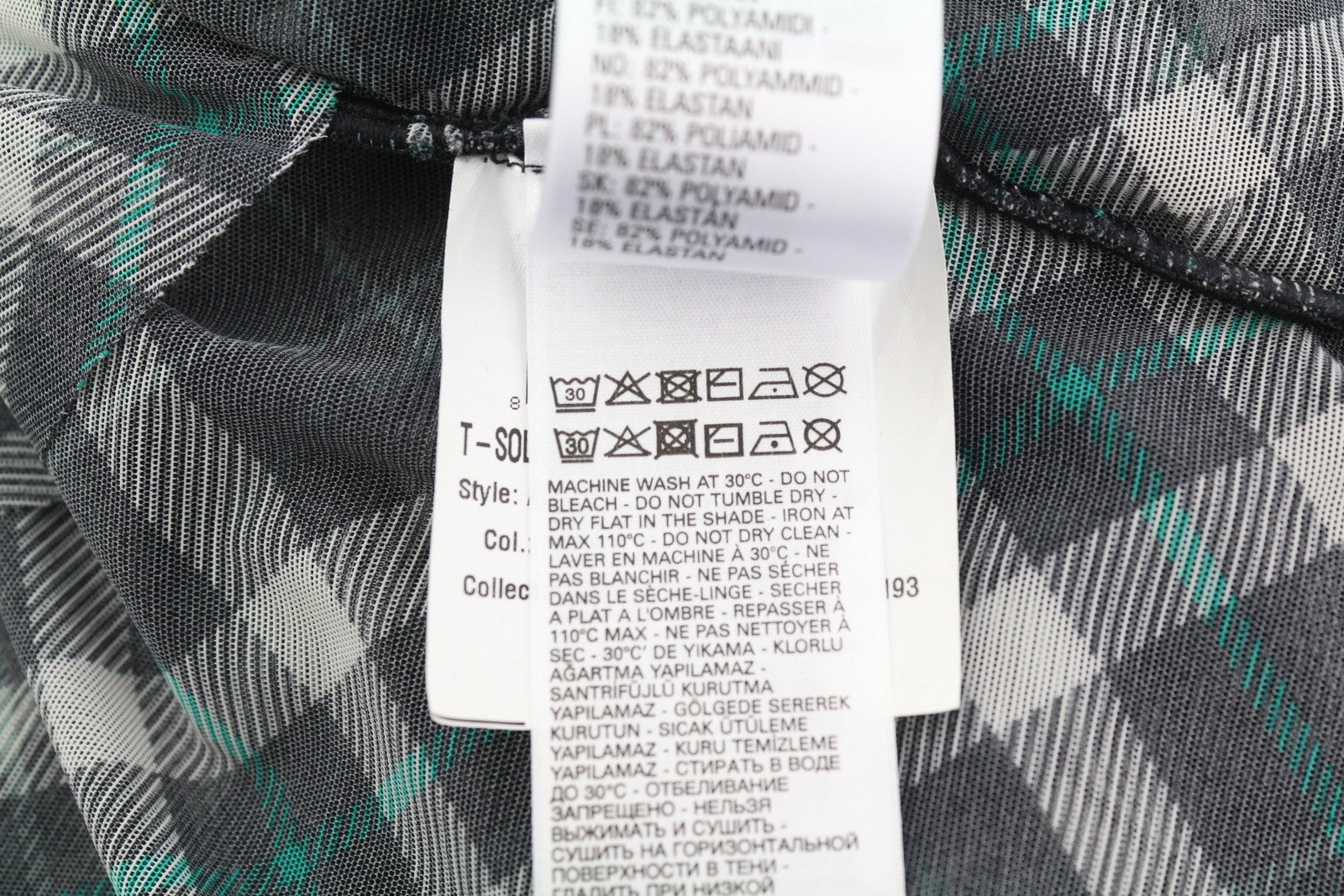 DIESEL T-Solas-Drap Women's T-Shirt S Black Plaid Sleeveless Ruffle Sides