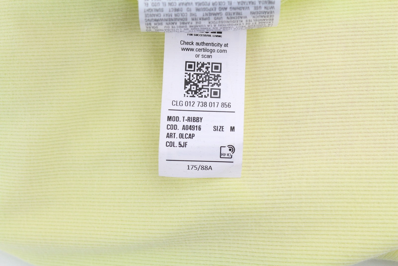 DIESEL T-Ribby Women's T-Shirt M Yellow Cropped Stretch Short Sleeve