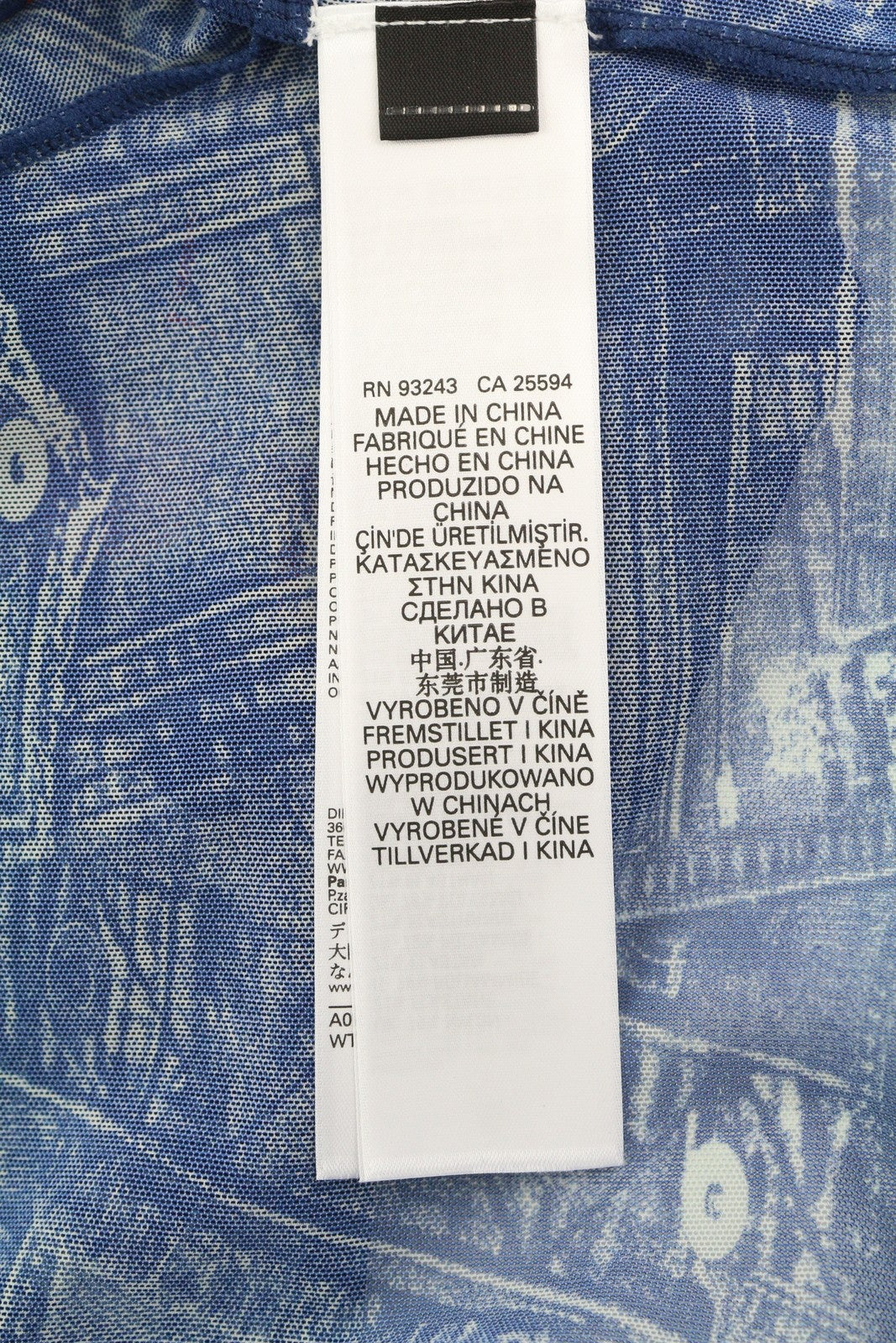 DIESEL Awtee-Briize-Wt28 Women's T-Shirt M Blue Washed Cropped Sheer Tee