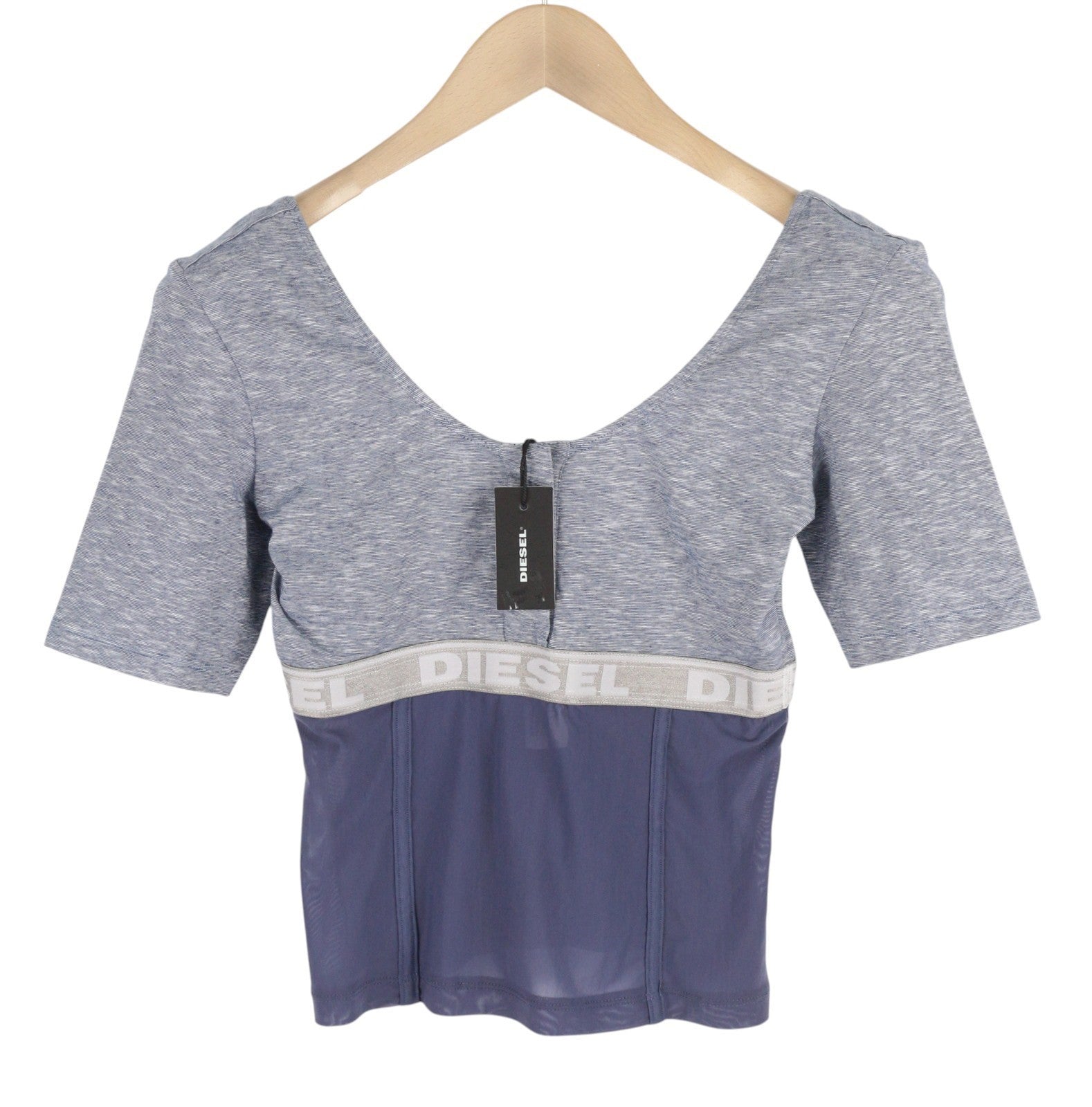 DIESEL Uftee-Topcut-Dn Women's T-Shirt S Cropped Melange Short Sleeve