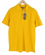 DIESEL T-Polo-Worky Men's T-Shirt L Yellow Cotton Polo Half Button