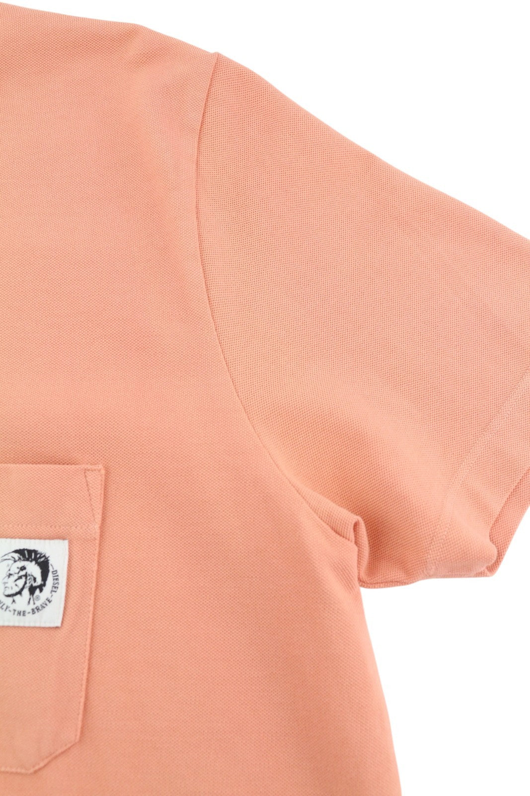 DIESEL T-Polo-Worky Men's T-Shirt S Peach Stretch Polo Half Button