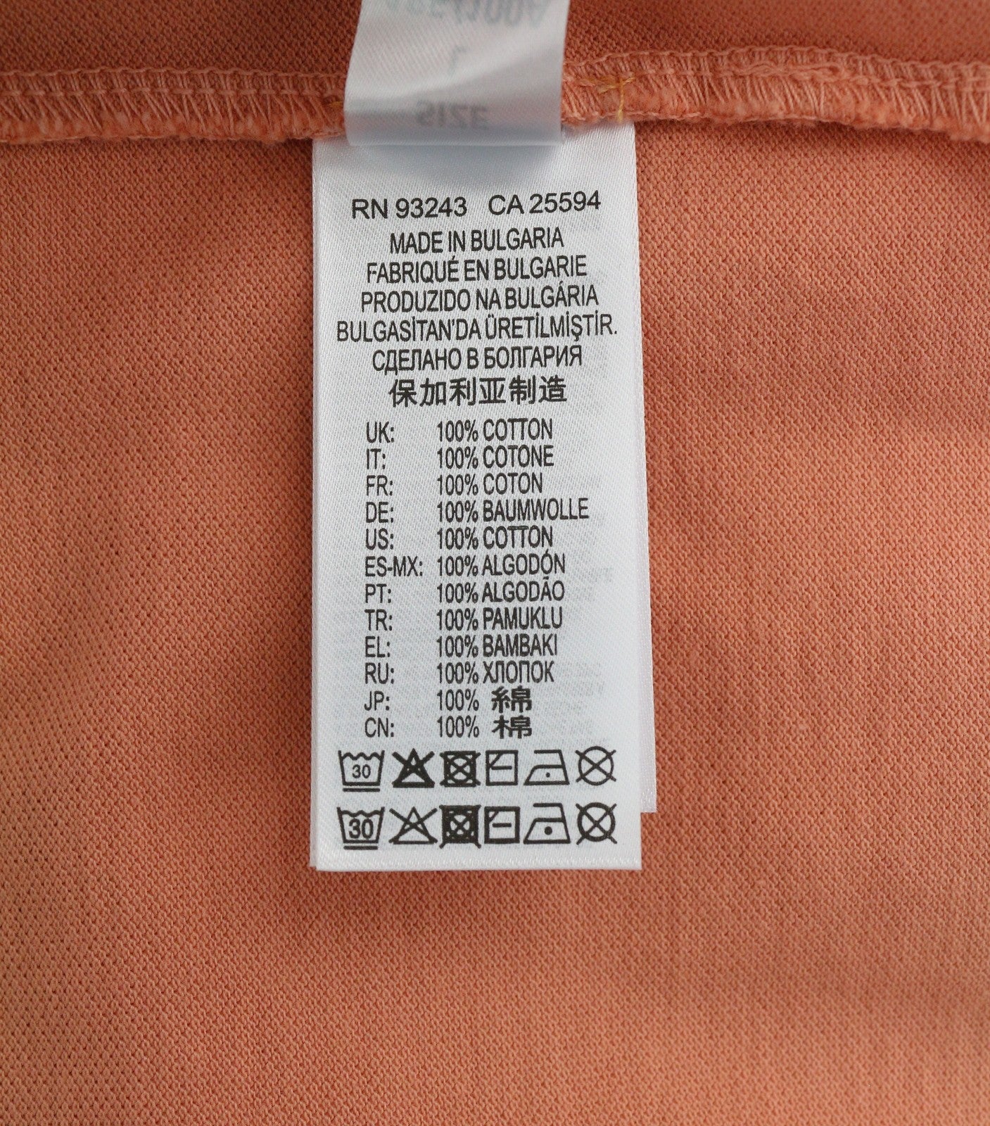 DIESEL T-Polo-Worky Men's T-Shirt L Peach Stretchy Polo Half Button