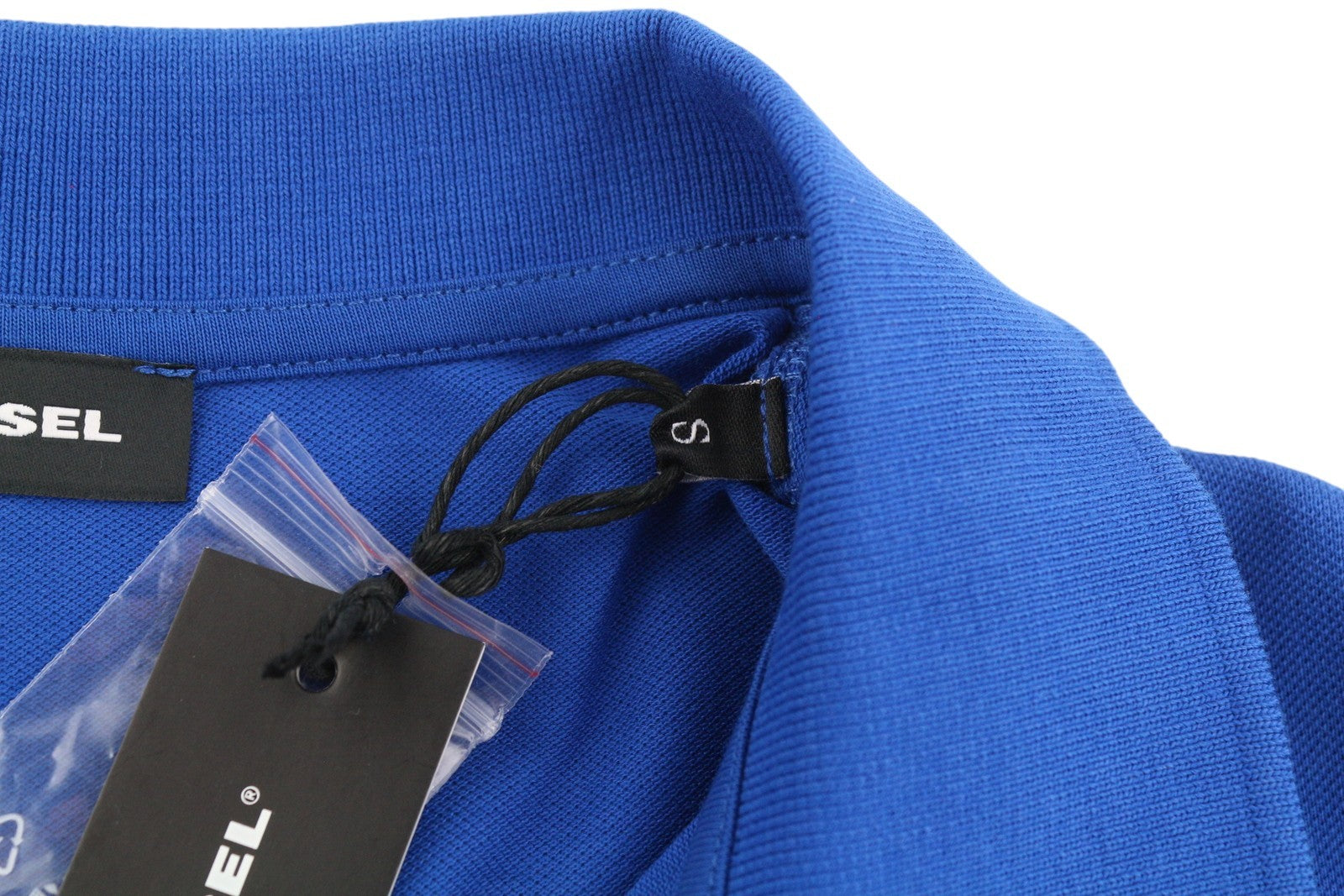 DIESEL T-Kal-Patch Polo Men's T-Shirt S Blue Cotton Half Button Logo