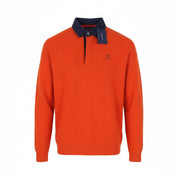 GANT Lambswool Rib Rugger Men Jumper S Pumpkin Orange Wool Knit Pullover