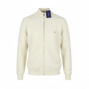 GANT Triangle Texture Fullzip Men Jumper XL Cream High Neck Knit Stretch