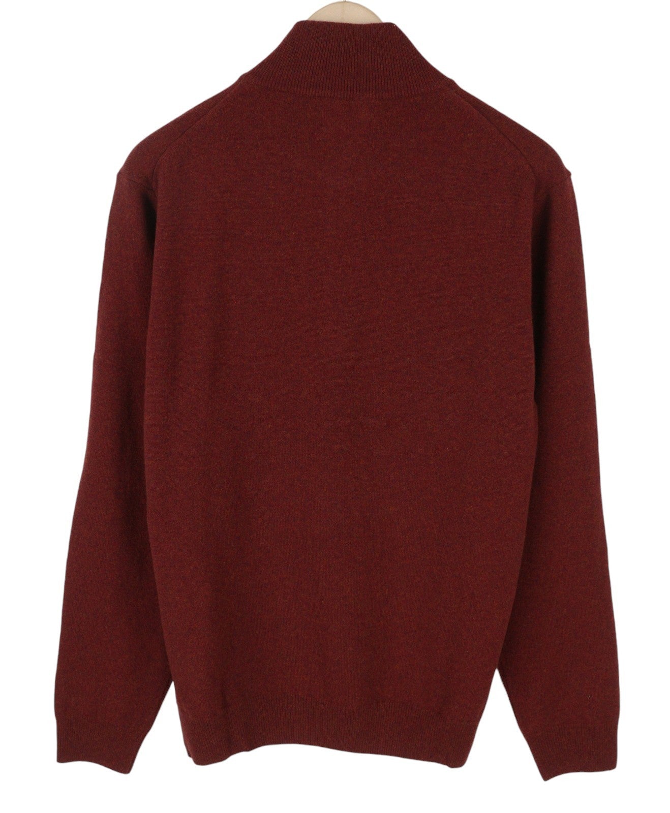 GANT Superfine Lambswool Half Zip Men Jumper L Royal Port Red Melange Pullover