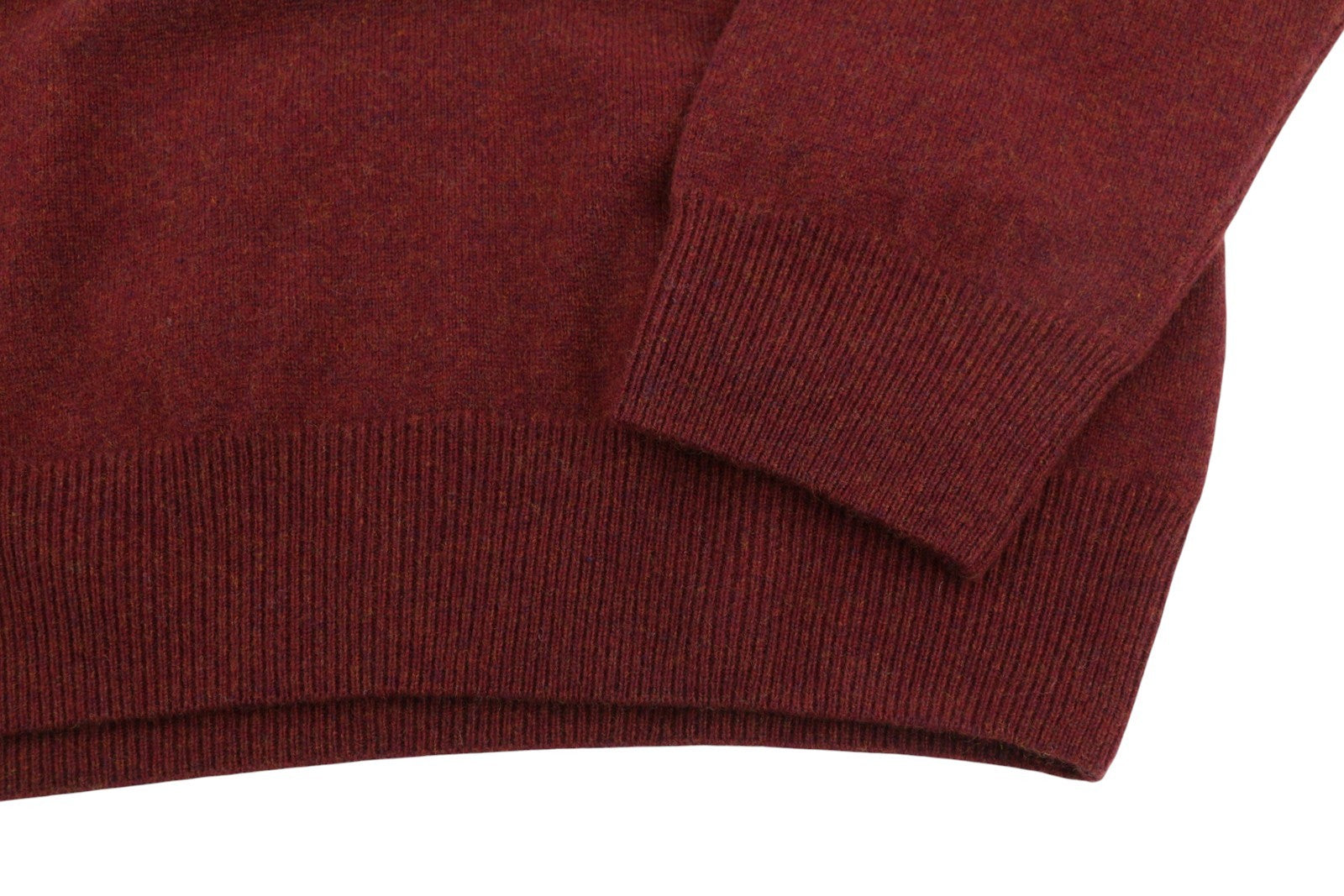 GANT Superfine Lambswool Half Zip Men Jumper L Royal Port Red Melange Pullover