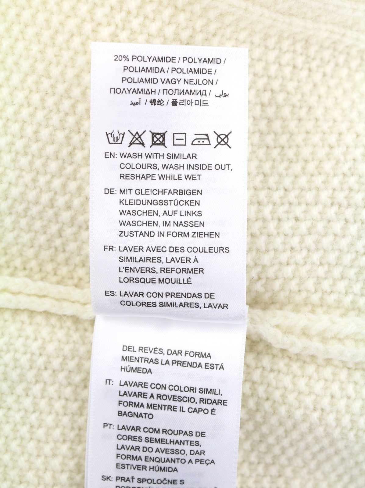 GANT Aran Cable Crew Men Jumper L Eggshell Wool Blend Cable Knit Pullover