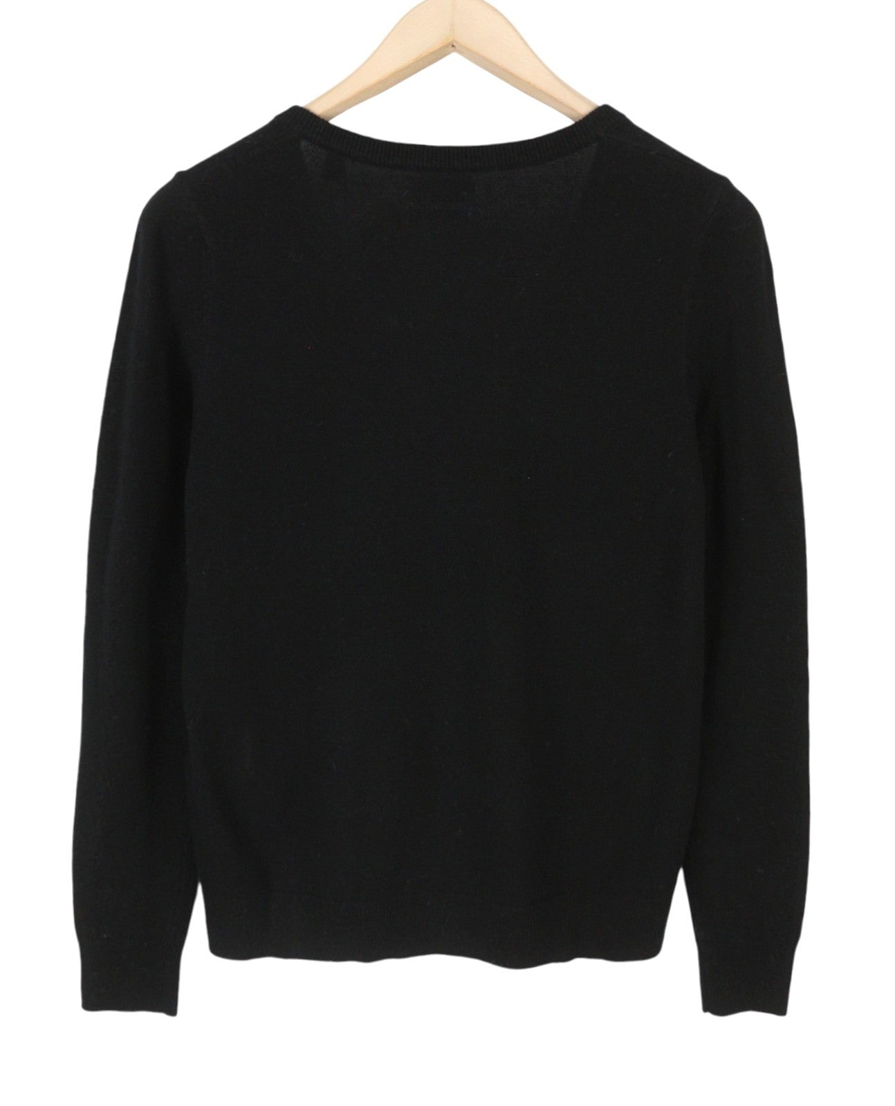 GANT Extrafine Lambswool V-Neck Women Jumper M Black Knit Pullover