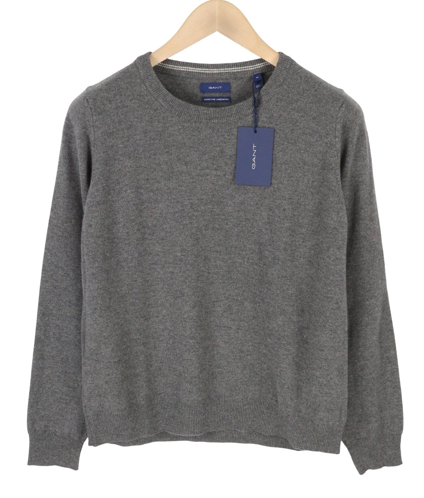 GANT Superfine Lambswool C-Neck Women Jumper S Dark Grey Melange Knit Pullover