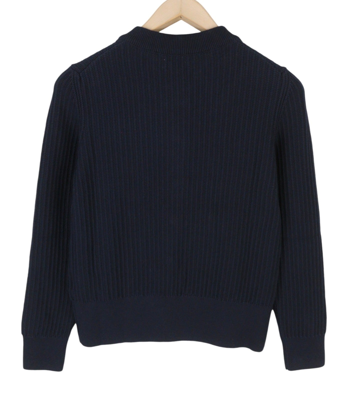 GANT Rib Pique Cardigan Women Jumper XS Evening Blue Organic Button-Up Knit