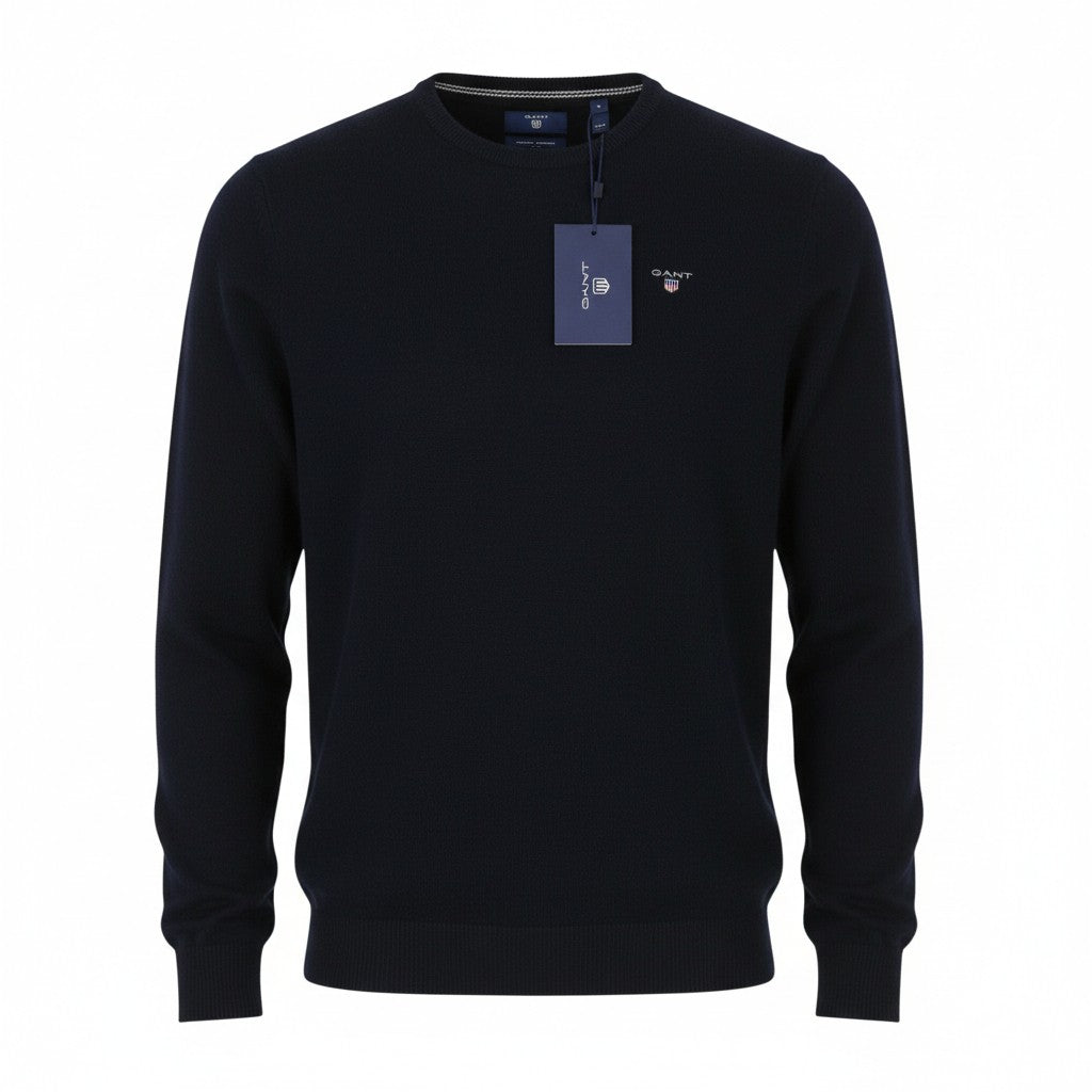 GANT Superfine Lambswool Crew Women Jumper S Marine Tight-Knit Pullover