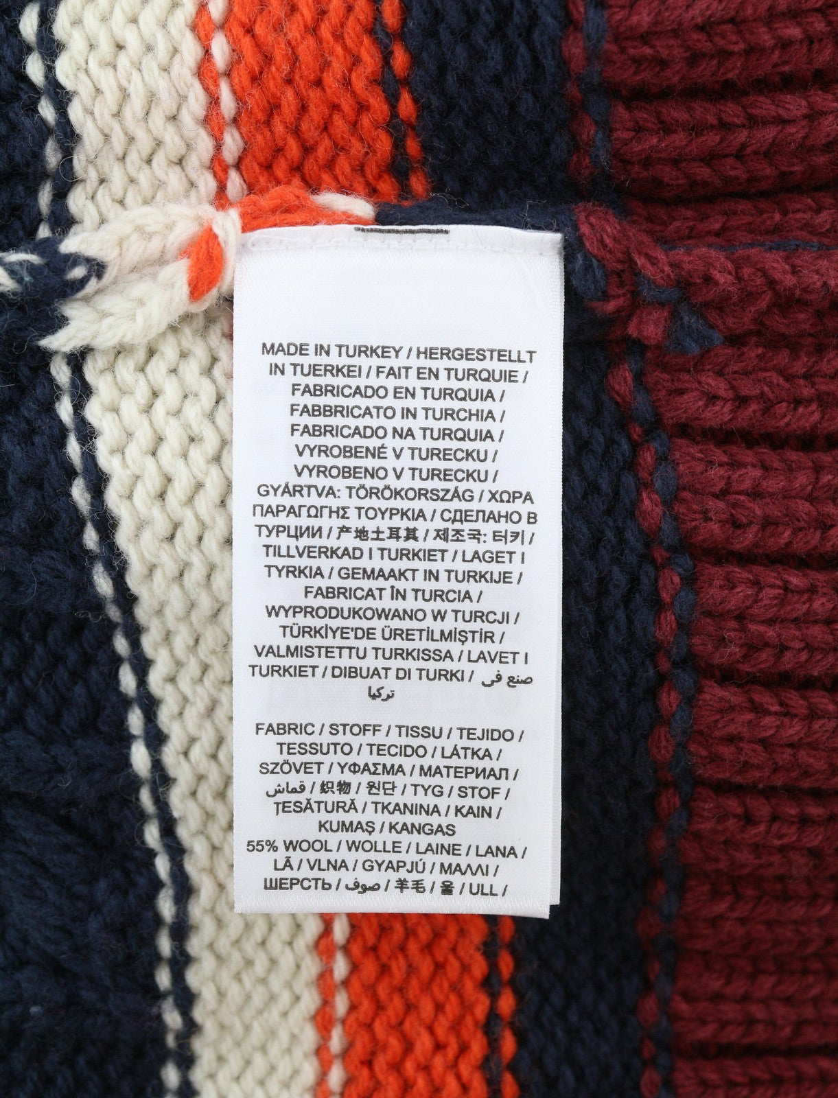 GANT Varsity V-Neck Women Jumper M Evening Blue Wool Blend Knit Pullover