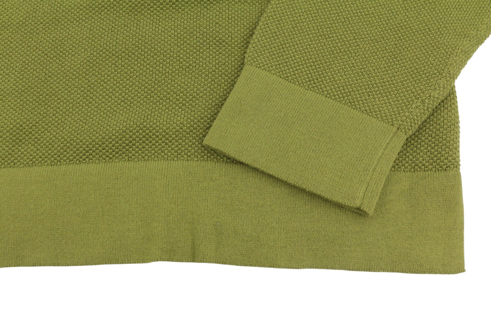 GANT Cotton Pique C-Neck Women Jumper 2XL Olive Green Waffle-Knit Pullover