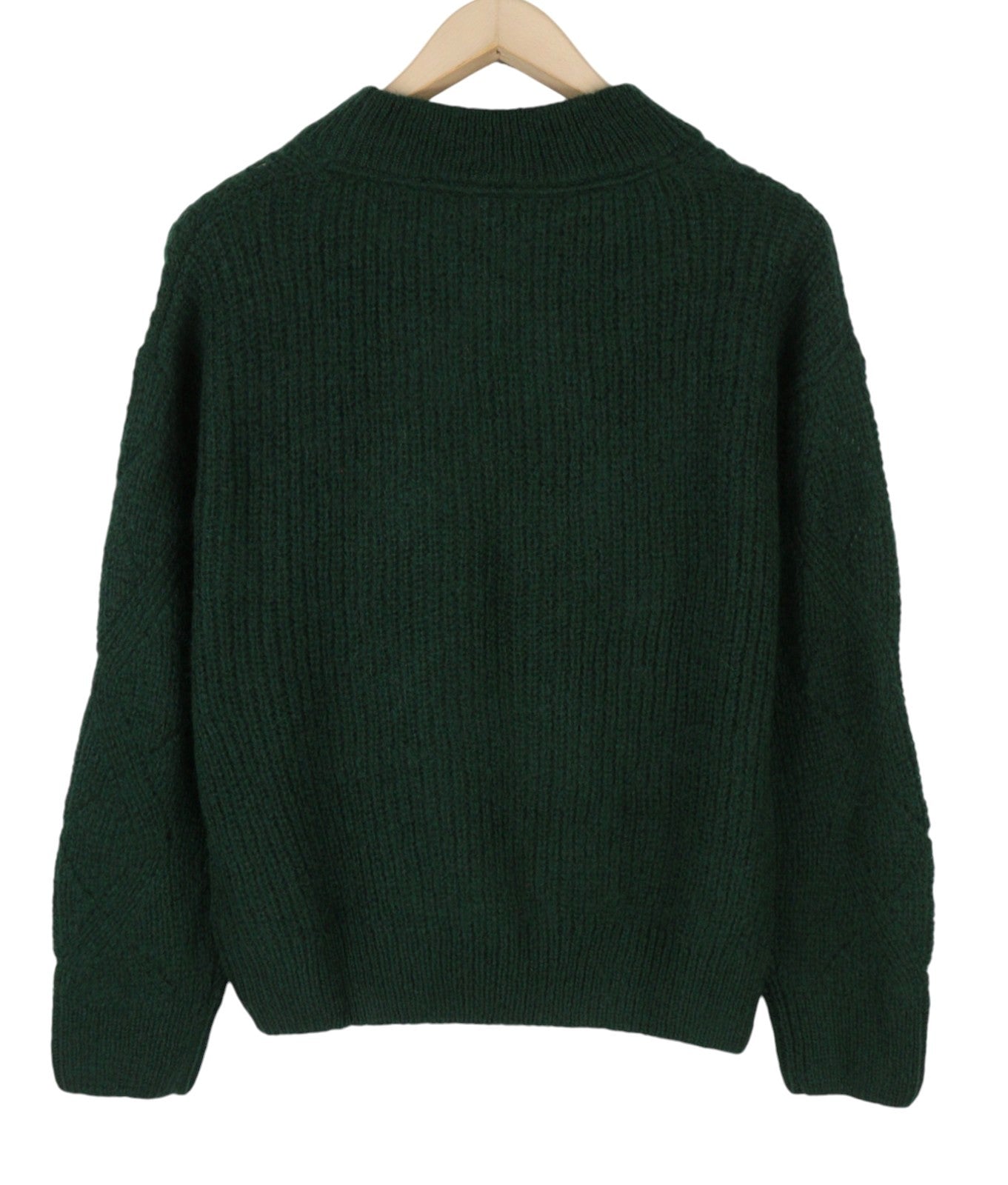 GANT Wool Mohair Pointelle Crew Women Jumper XL Tartan Green Knit Pullover