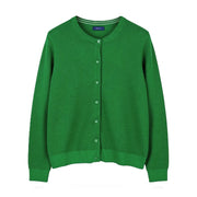 GANT Cotton Pique Cardigan Women Jumper M Lavish Green Button-Up Waffle-Knit