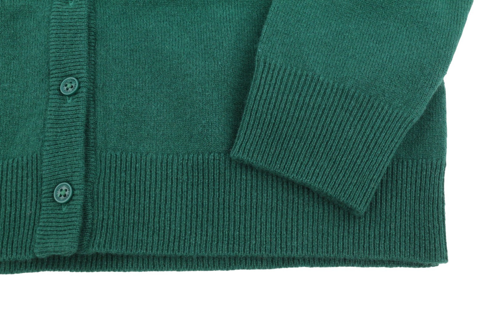 GANT Superfine Lambswool Crew Cardigan Women Jumper XS Ivy Green Button-Up Knit