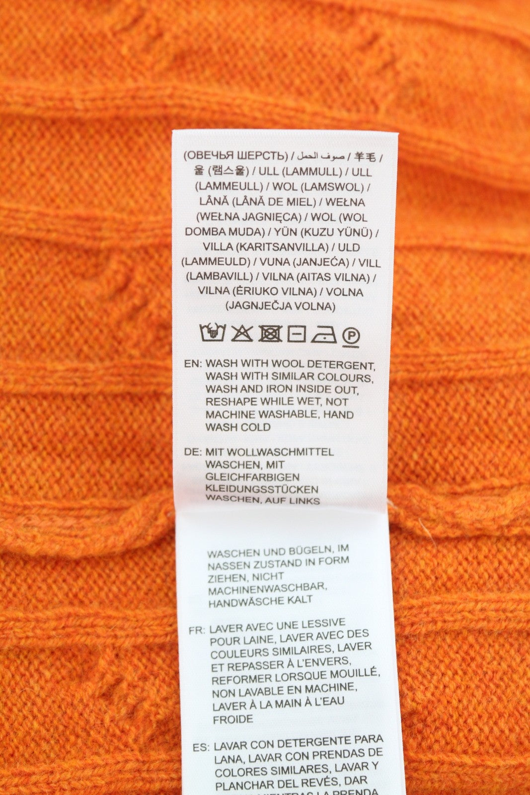 GANT Lambswool Cable C-Neck Women Jumper L Golden Orange Knit Pullover