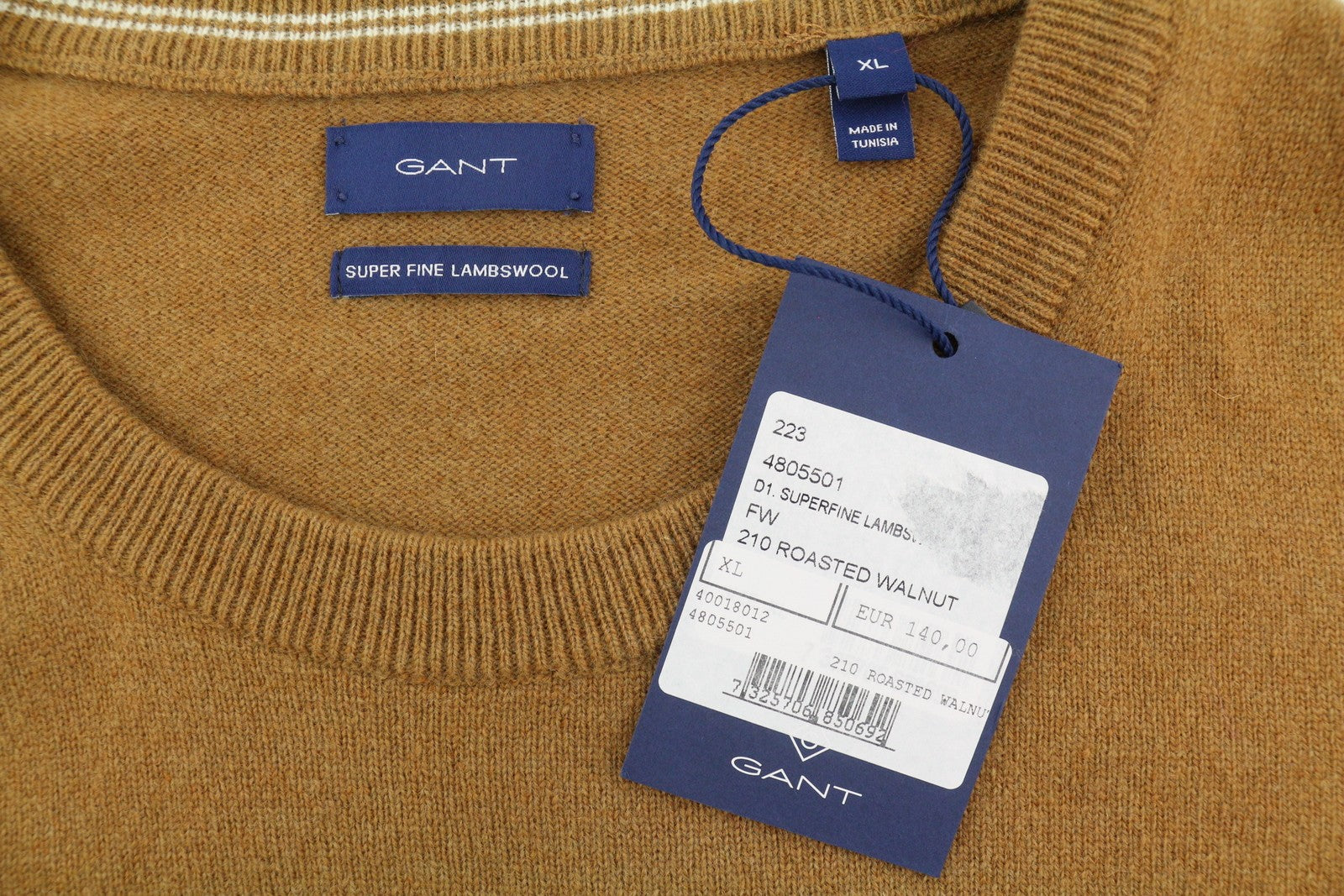 GANT Super Fine Lambswool Women Jumper XL Roasted Walnut Knit Pullover