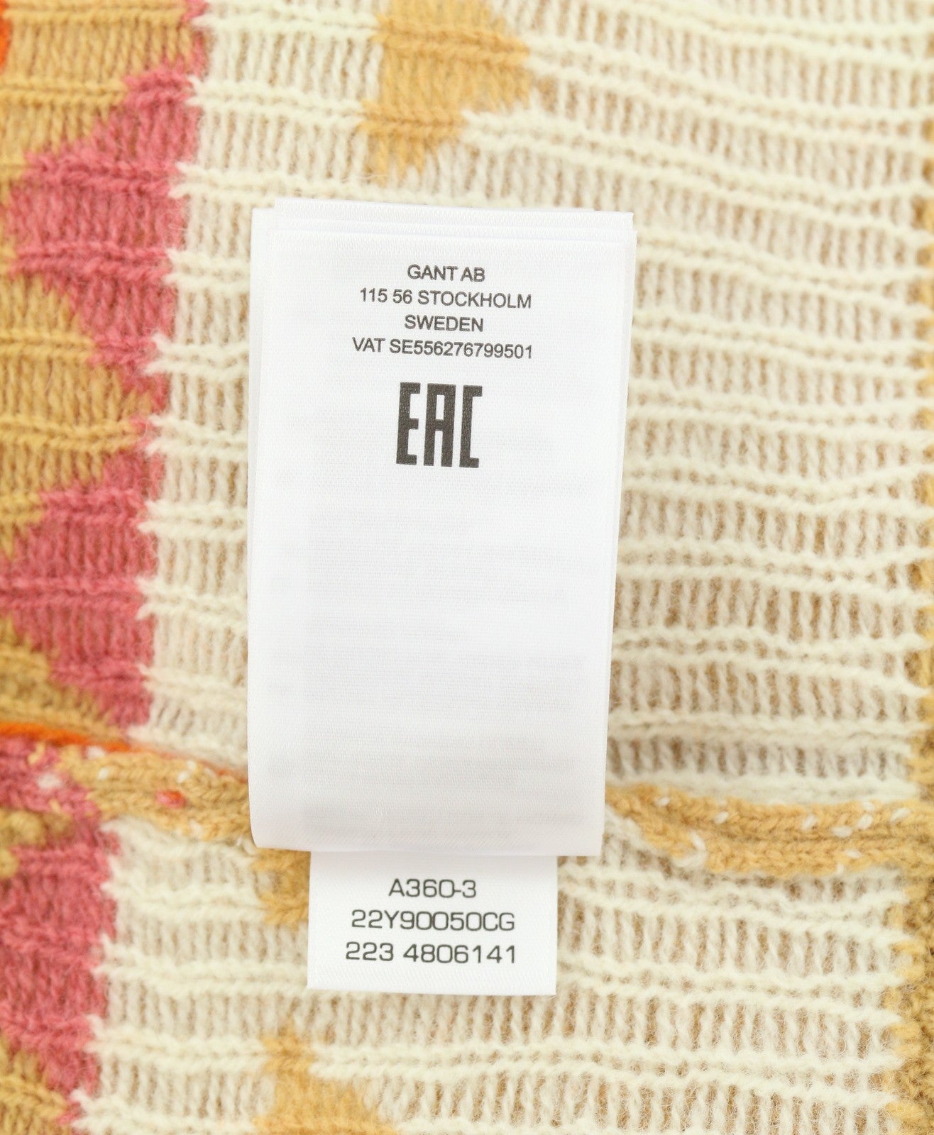 GANT Fairisle C-Neck Women Jumper L Toffee Beige Wool Cashmere Knit Pullover