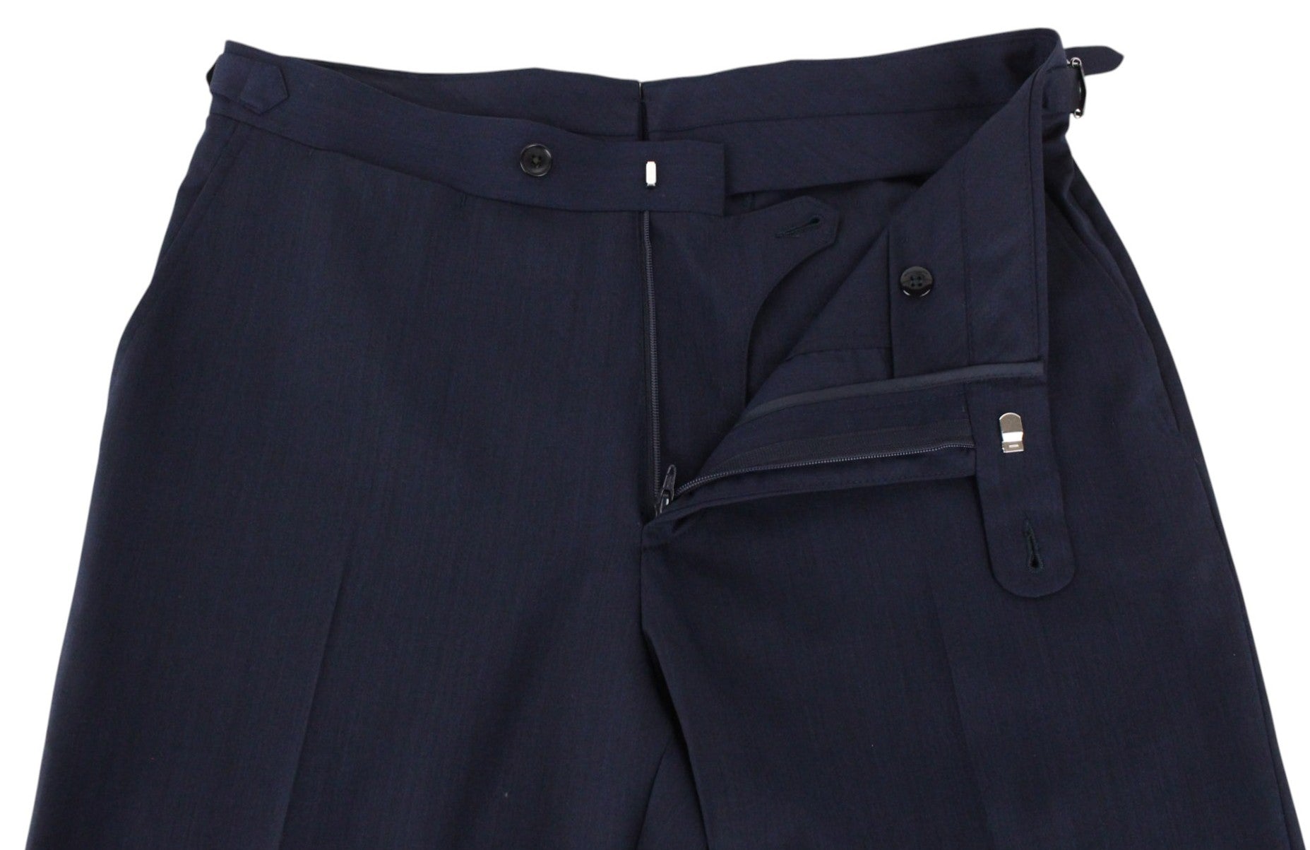 SUITSUPPLY Havana Suit UK38R Men's Navy Slim 2Pc Wool Silk Blend Melange