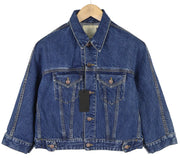 R13 Cropped Raglan Trucker Women Jacket M Jasper Tex Button Spread Blue RRP798