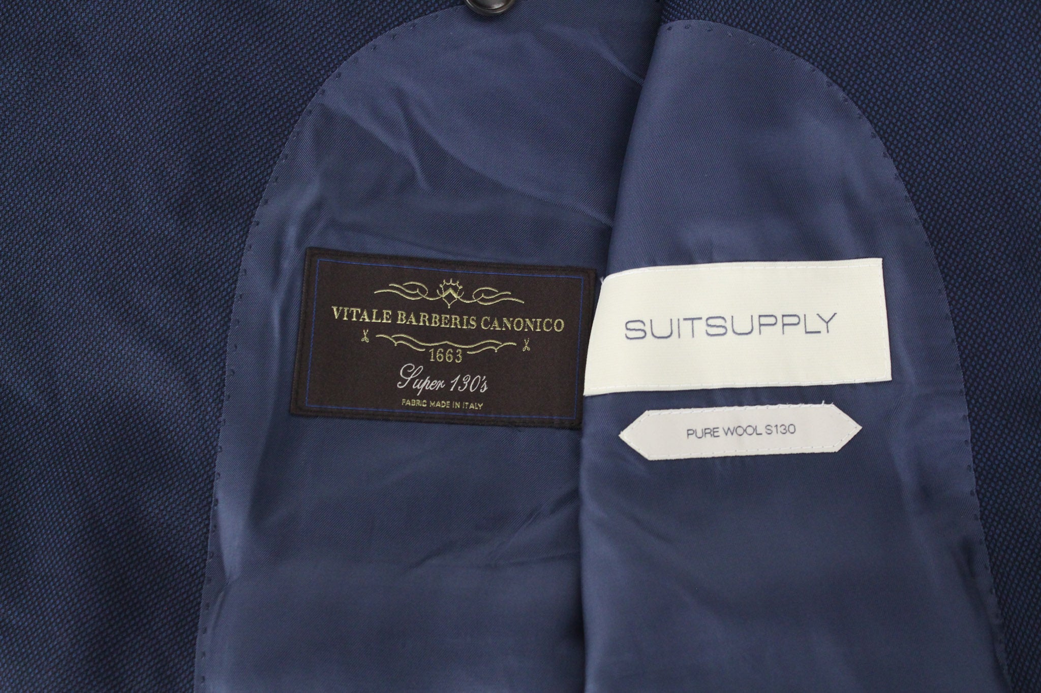 SUITSUPPLY Sienna Men's UK40S Formal Suit Blue Super 130's Wool 2-Piece
