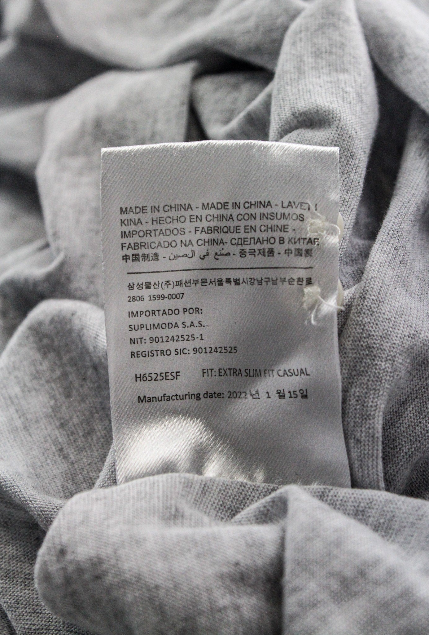 SUITSUPPLY vyriški išskleidžiami marškinėliai 41/42/16/16.5 pilki ploni polo marškinėliai iš medvilnės 