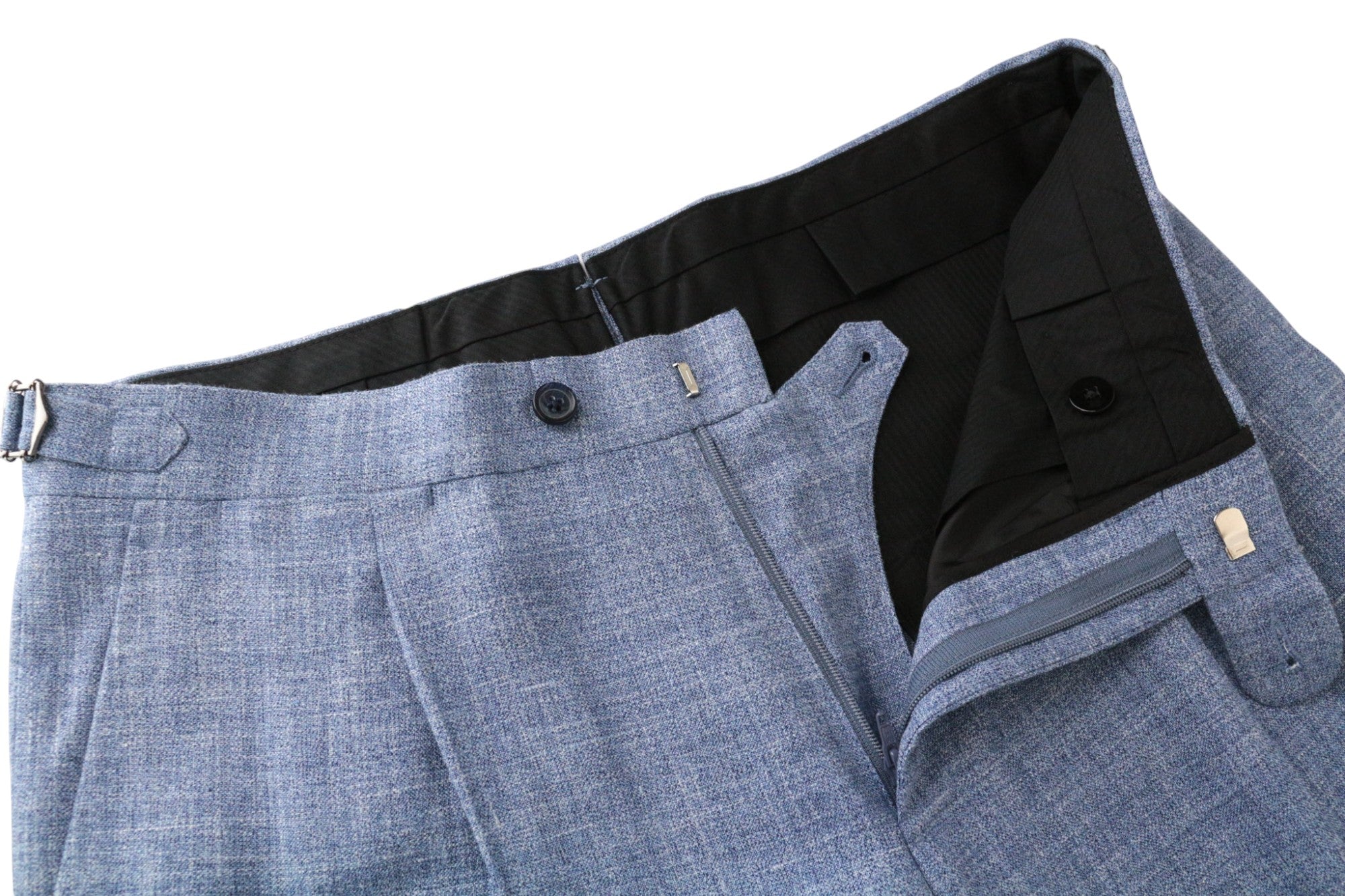 SUITSUPPLY La Spalla Men's UK36S Suit Wool Silk Linen Blue Slim 2-Piece