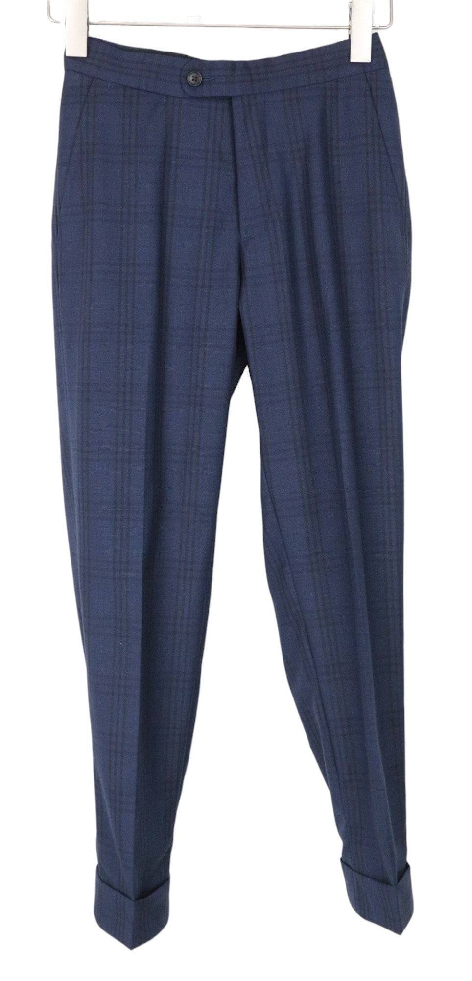 SUITSUPPLY La Spalla Men's UK30R Suit Blue Slim Fit Check S130 Wool 2 Piece