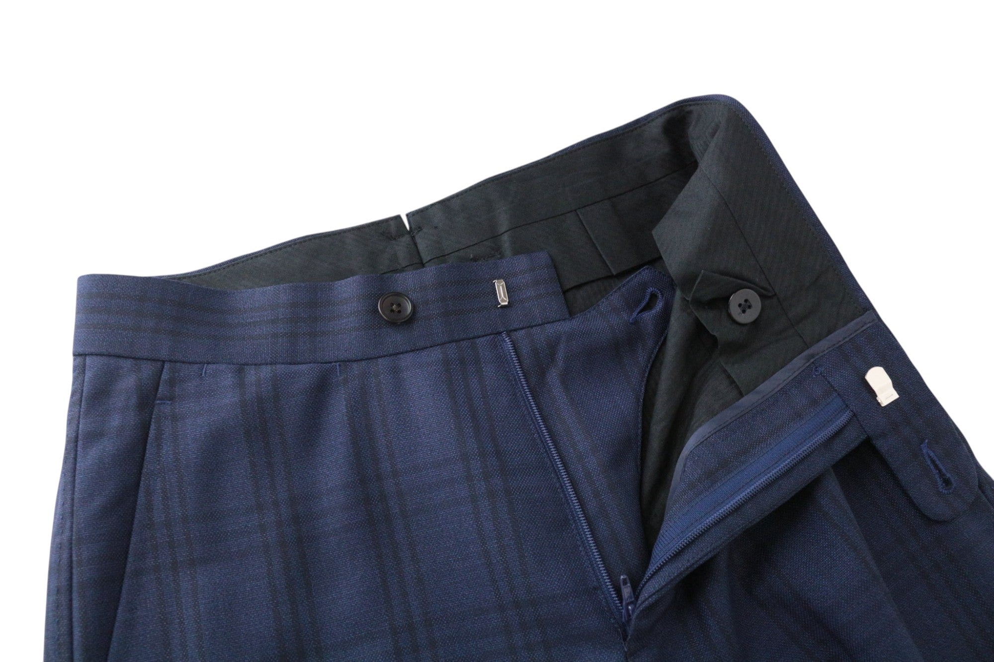 SUITSUPPLY La Spalla Men's UK30R Suit Blue Slim Fit Check S130 Wool 2 Piece