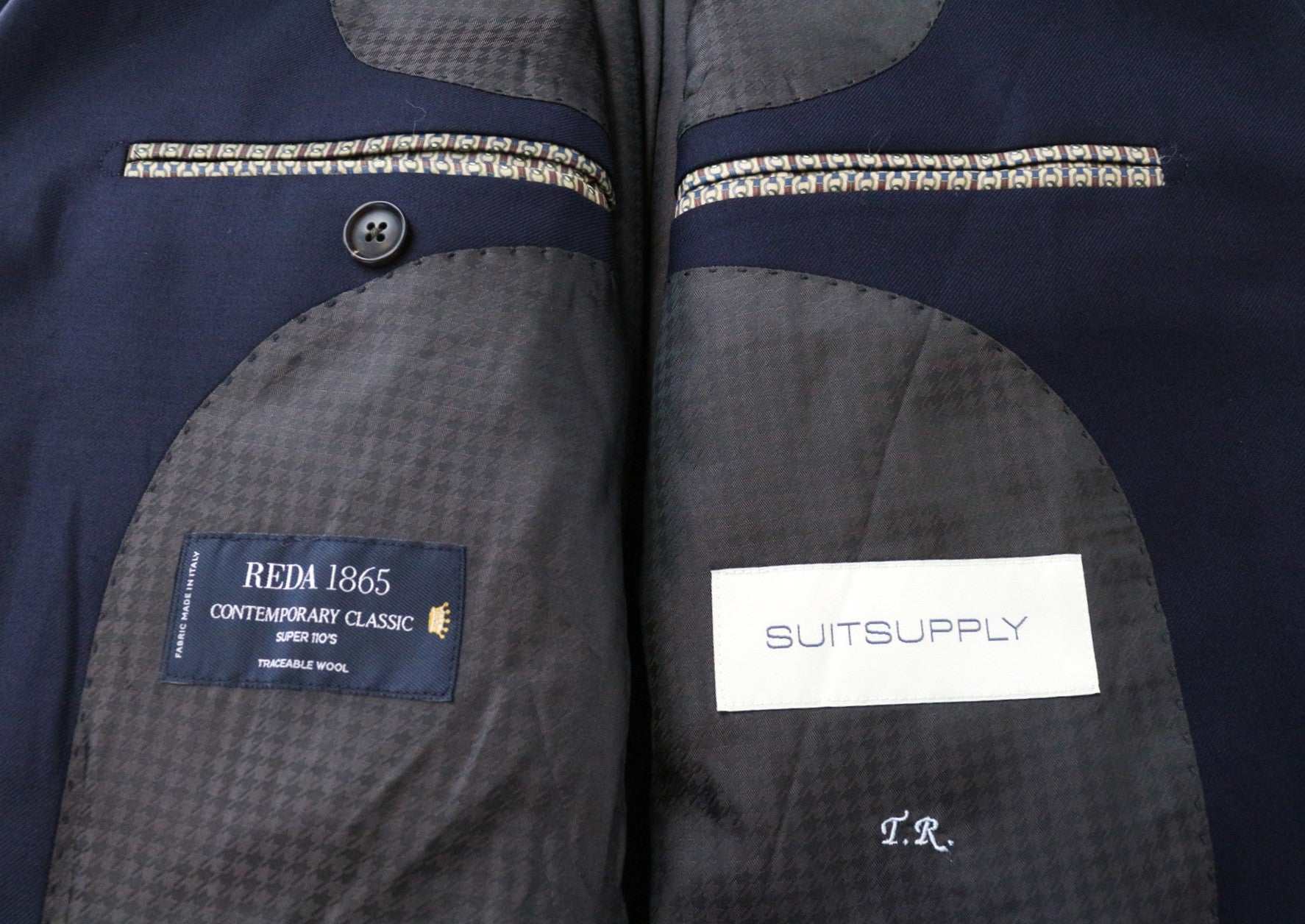 SUITSUPPLY La Spalla Men's Suit UK44R Pure Wool Navy Blue Two Piece Single