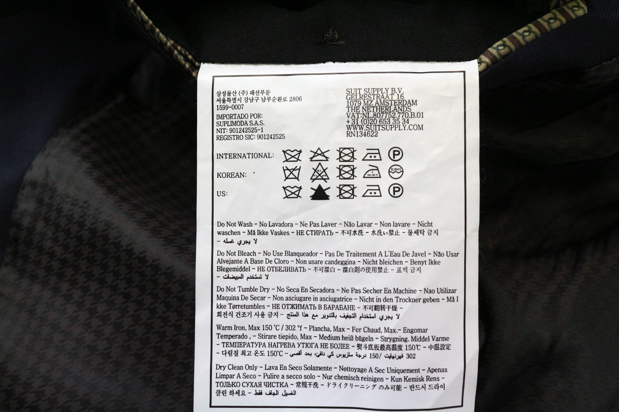 SUITSUPPLY La Spalla Men's Suit UK44R Pure Wool Navy Blue Two Piece Single