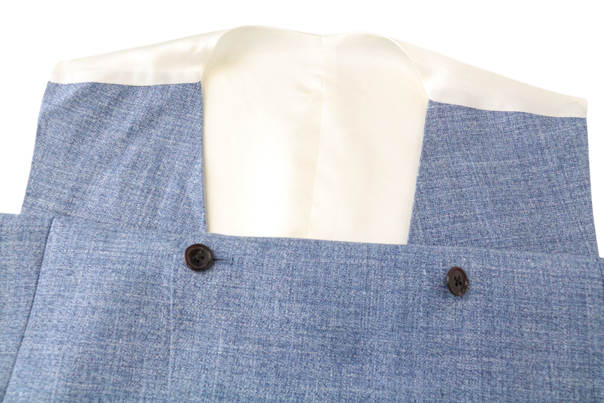 SUITSUPPLY La Spalla Men's UK40S Suit Blue Slim 3-Piece Wool Silk Melange