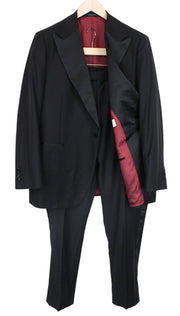 SUITSUPPLY La Spalla Men's Suit UK52S Slim Black Tux Wool 2Pc Perennial