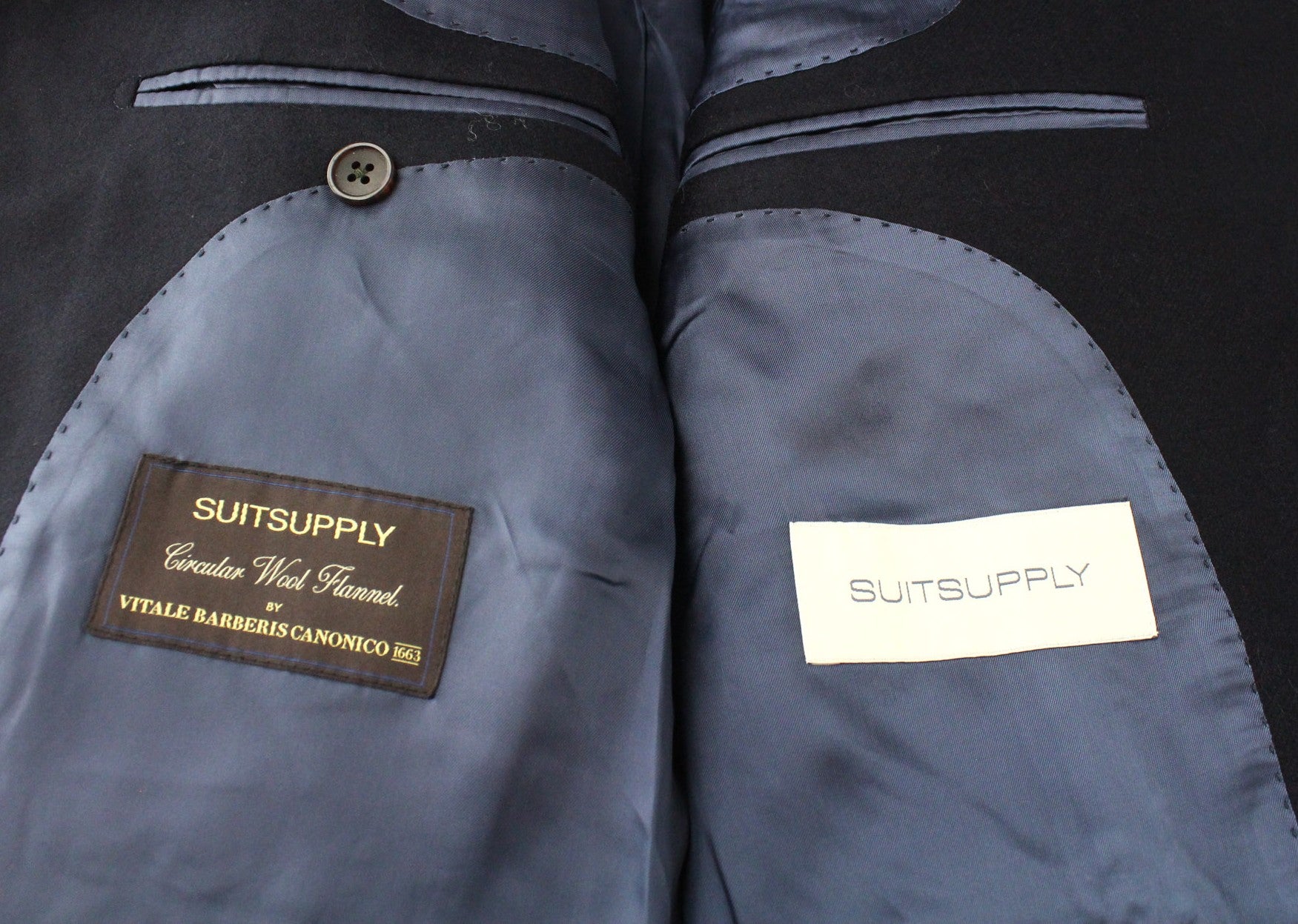 SUITSUPPLY La Spalla Men's Suit UK42R Navy Wool Two-Piece One Button Front