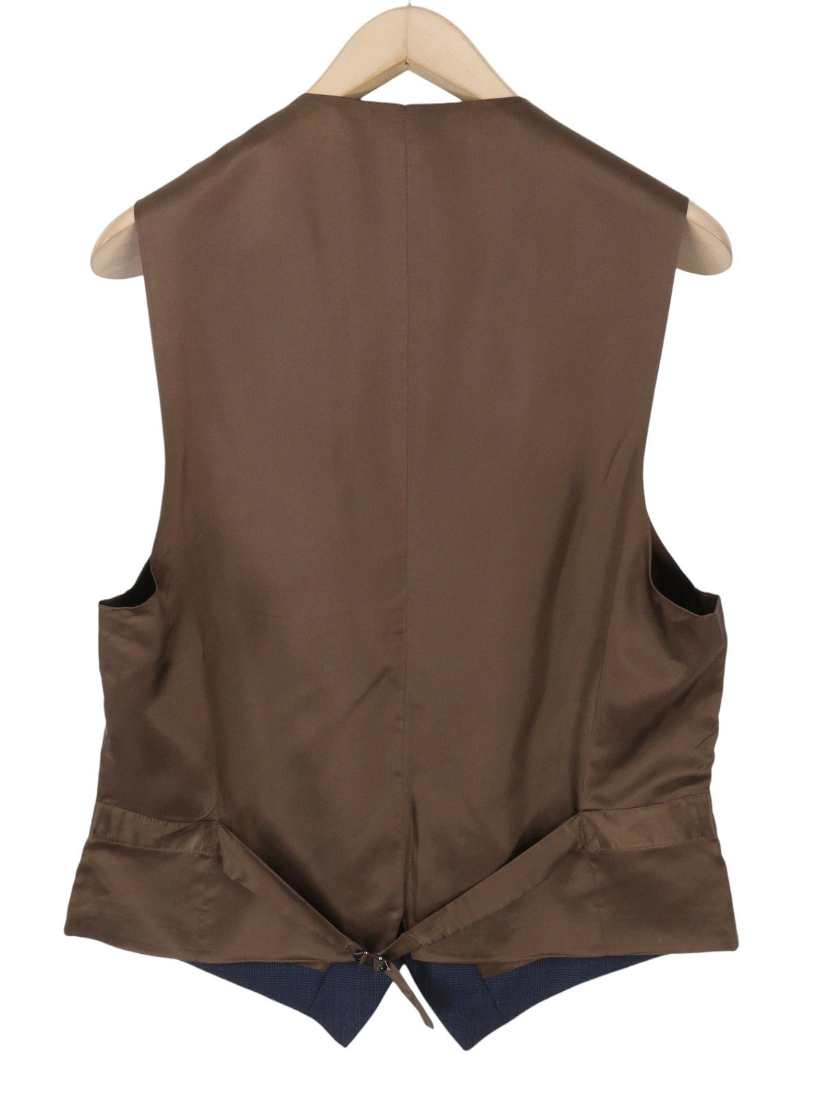 SUITSUPPLY Ferrara Men Waistcoat UK44R Blue Wool Plaid Print Button-Up Formal